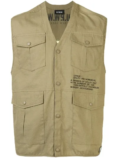 Upww Utility Waistcoat In Green