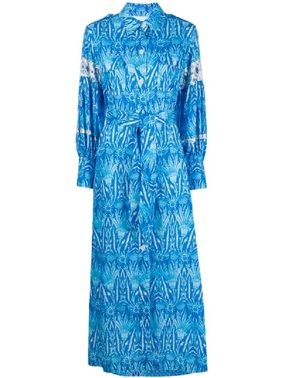 Ava Adore Floral Print Shirt Dress In Blue