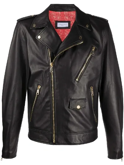 Family First Fitted Biker Jacket In Black