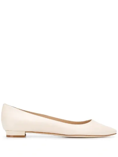 Manolo Blahnik Pointed Ballerina Shoes In Neutrals