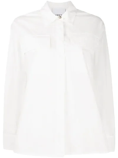 Erika Cavallini Asymmetric Hem Cotton Shirt In White