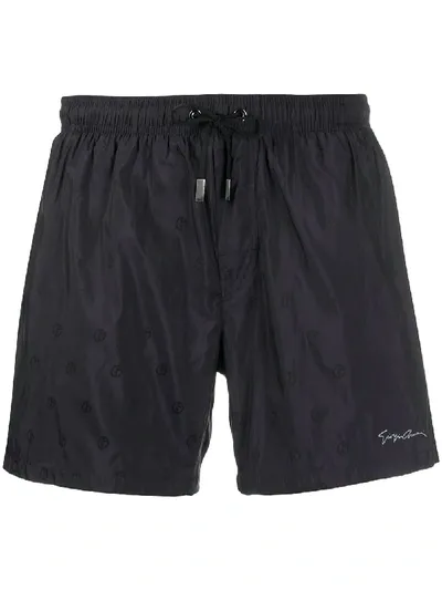 Giorgio Armani Badeshorts Mit Monogramm-print In Blue