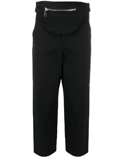 Neil Barrett Cropped Belt Bag Trousers In Black