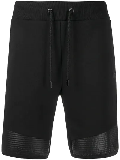 Philipp Plein Side Press Stud Shorts In Black