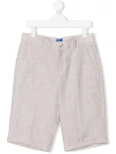 Fay Teen Tailored Bermuda Shorts In Neutrals