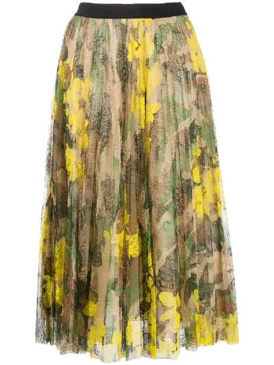 Ermanno Ermanno High-waisted Floral Skirt In Green