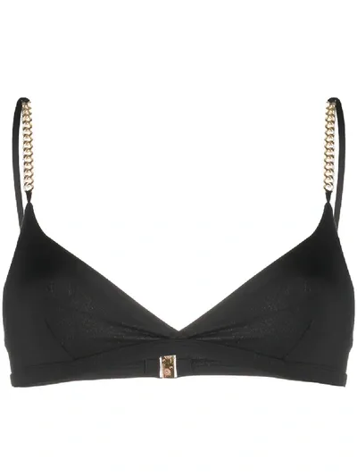 Stella Mccartney Falabella Triangle Bikini Top In 黑色