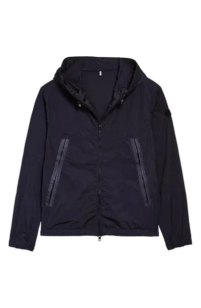 Moncler Scie Nylon Hooded Windbreaker In Navy