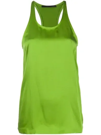 Haider Ackermann Silk Tank Top In Green