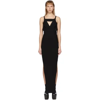 Rick Owens Cutout Bodycon Maxi Dress In Nero