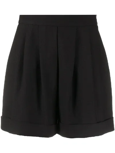 Hebe Studio High-waist Pleated Shorts In Black