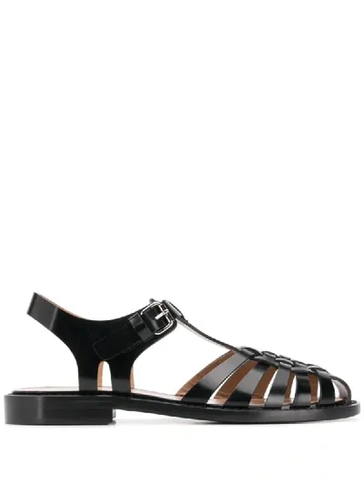 Marni Interwoven Low-heel Sandals In Black