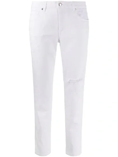 Ermanno Ermanno Ripped Slim-fit Jeans In White