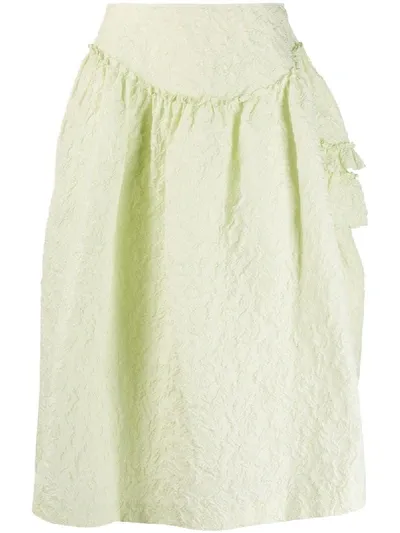 Simone Rocha Single Bite Full Skirt In Green