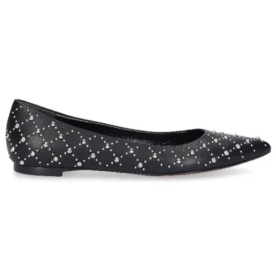 Gianvito Rossi Ballet Flats Gn2012 Nappa Leather Rivets Black In Schwarz