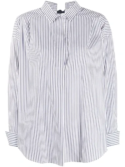 Ermanno Ermanno Oversized Striped Shirt In White