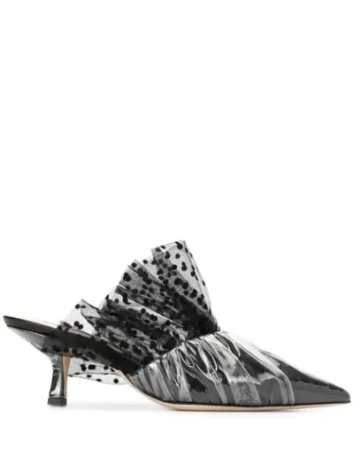 Midnight 00 Antoniette Pointed Mules In Black