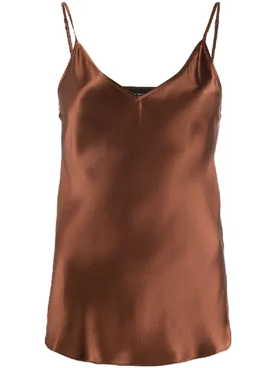 Lee Mathews Silk Camisole Top In Brown