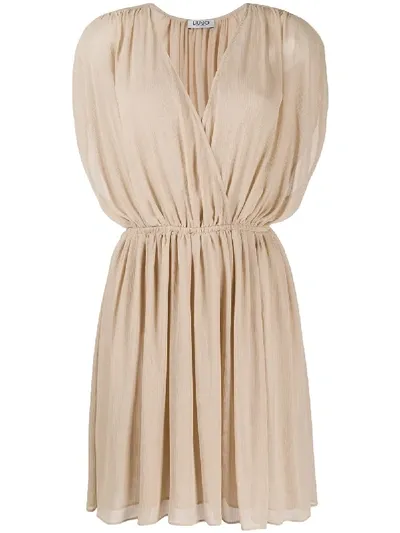 Liu •jo Tulle Style Elasticated Waist Dress In Neutrals