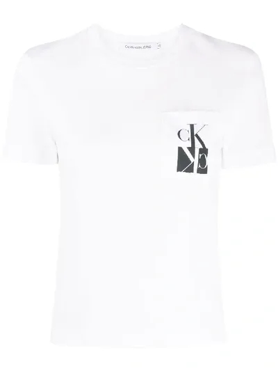 Ck Calvin Klein Pocket Logo T-shirt In White