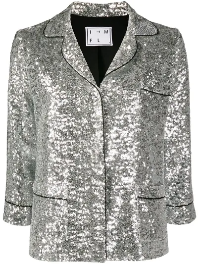 In The Mood For Love Sofia Sequined Jacket In Silver