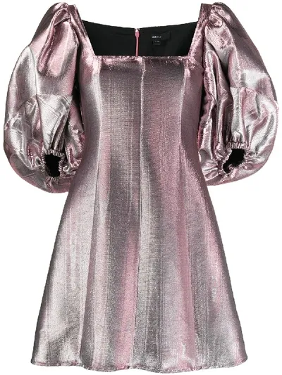 Ellery Balloon Sleeves Flared Dress In Pink