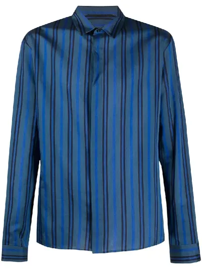 Haider Ackermann Gestreiftes Hemd In Blue