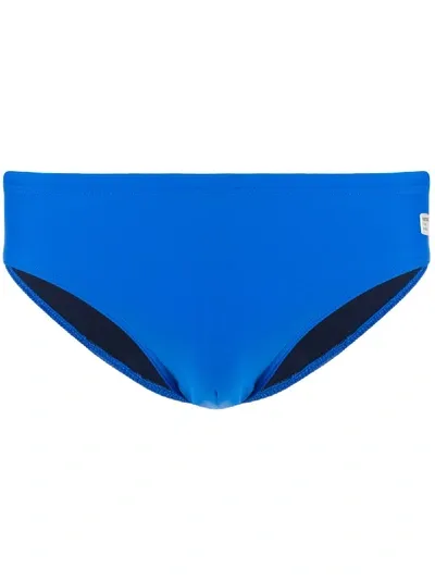 Mc2 Saint Barth Logo Patch Swim Shorts In Blue