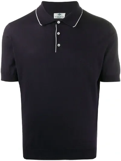 Borrelli Contrast-trimmed Polo Shirt In Blue