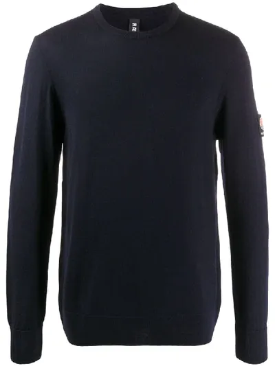 Raeburn Crew Neck Wool Jumper In Blue