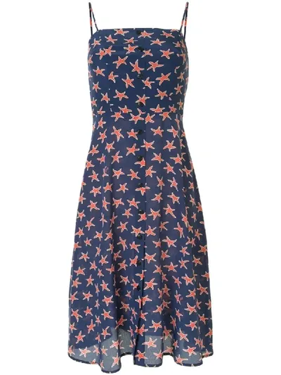 Hvn Star Print Dress In Blue