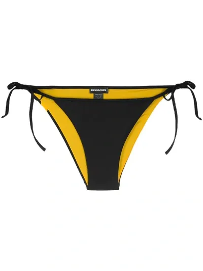 Dsquared2 Logo Print Bikini Bottoms In Black