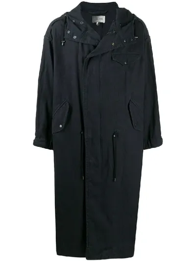 Isabel Marant Brentano Oversized Hooded Coat In Black