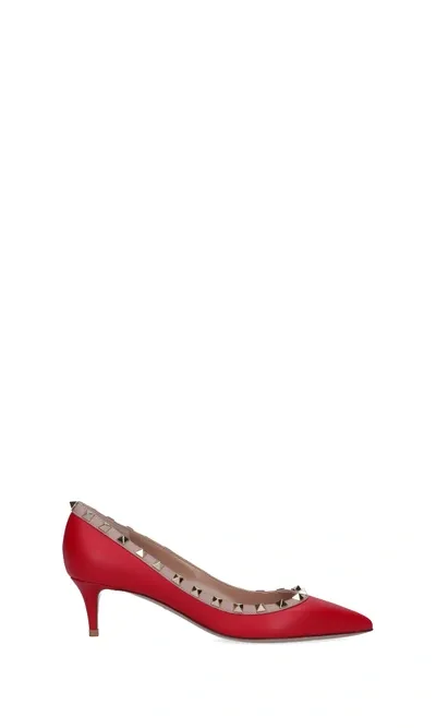 Valentino Garavani Rockstud Pointed-toe Pumps In Red