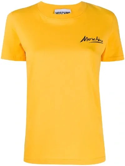 Moschino Logo Print T-shirt In Yellow