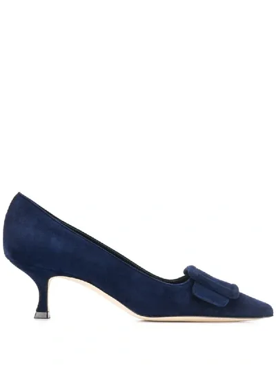 Manolo Blahnik Pumps Aus Wildleder In Blue