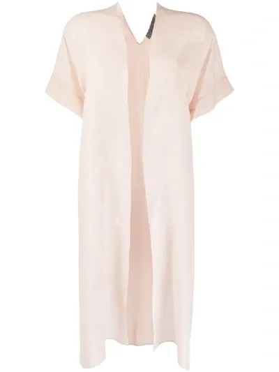 D-exterior Lightweight Sheer Layering Top In Pink