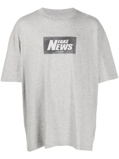 Maison Margiela Fake News T-shirt In Grey