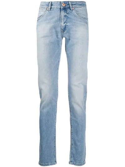 Pt05 Faded Slim Fit Jeans In Blue