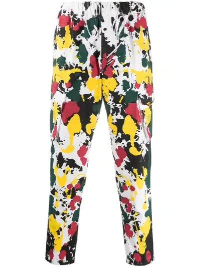 B-used Paint Splatter-print Cargo Trousers In Power Colors