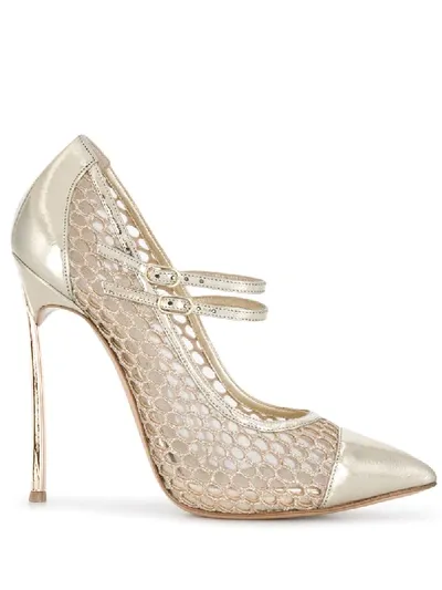 Casadei 'blade Webster' Pumps In Gold