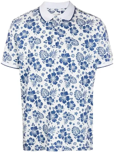 Altea Floral-print Polo Shirt In White