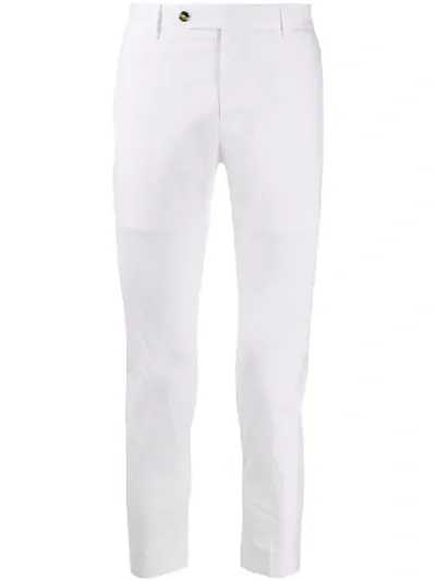 Pt01 Skinny Cropped Trousers In White