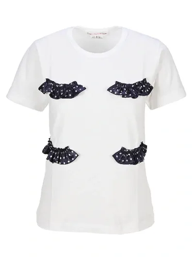 Comme Des Garcons Girl Frill Embroidered T-shirt In White