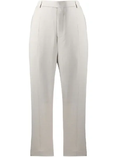 Rick Owens Gerade Cropped-hose In Neutrals