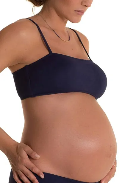 Pez D'or Ana Bandeau Maternity Bikini Top In Navy