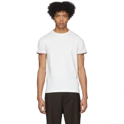 Moncler Striped Trim Crewneck T-shirt In White