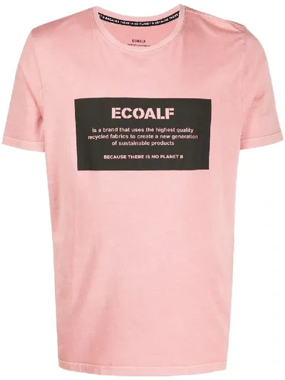 Ecoalf Logo Print T-shirt In Pink