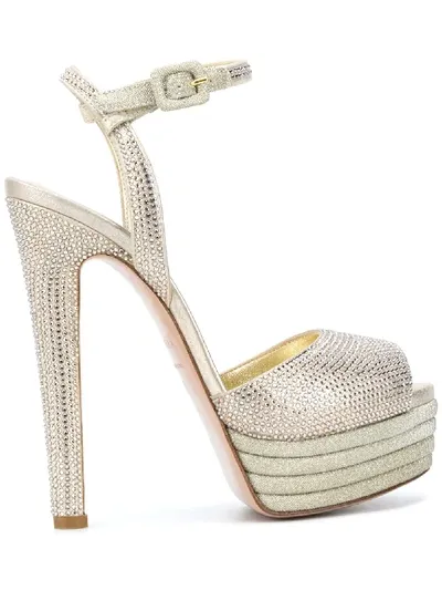 Le Silla Chi Platform Sandals In Gold