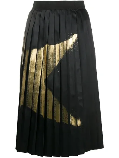 Golden Goose Riley Star-print Pleated Skirt In Black